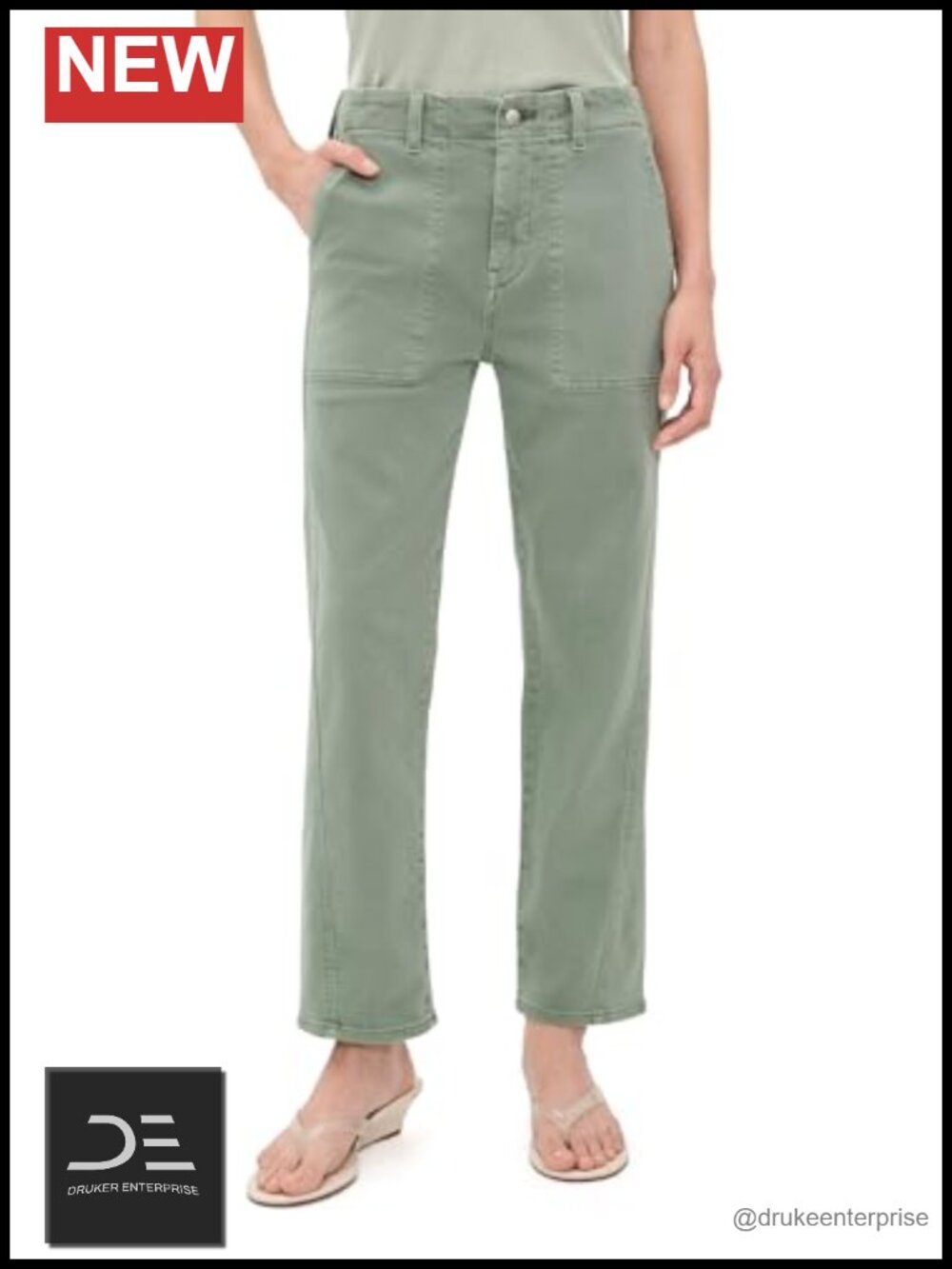 AG Cloud Soft Denim Mid-Rise Utility Cargo Pants